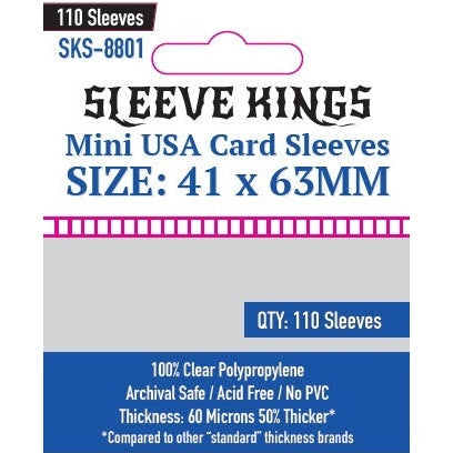 Sleeve Kings | Mini USA Card Sleeves (Size 41 x 63 mm)