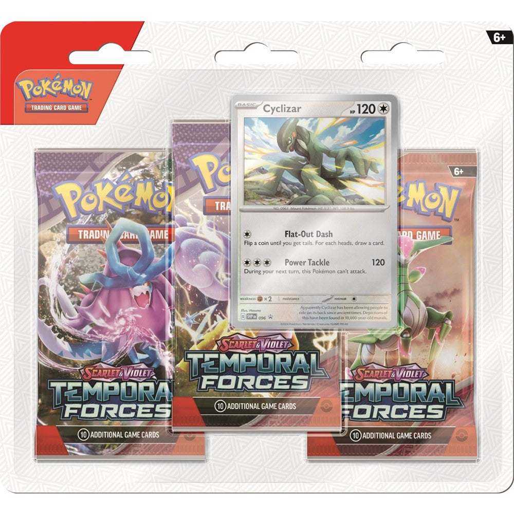 Pokemon TCG Scarlet & Violet - Temporal Forces 3-Pack Blister - Cyclizar