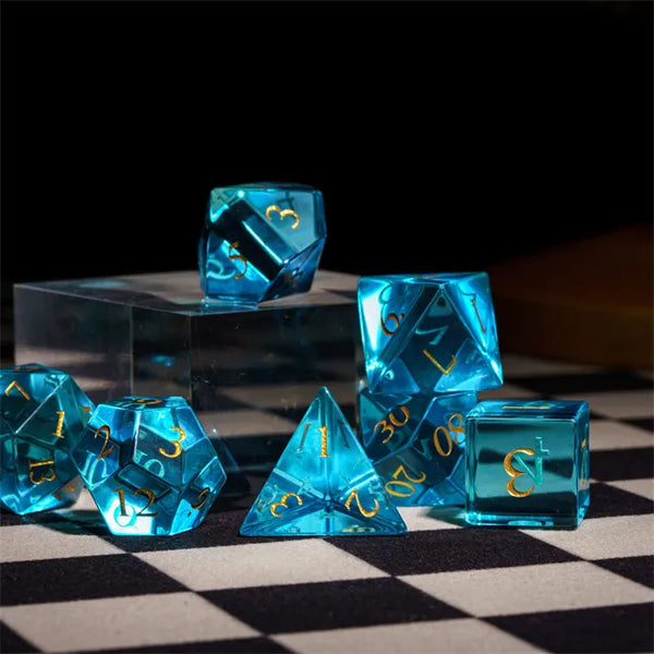 Level Up Premium Dice Colorful Glaze Glass Blue Level Up Store