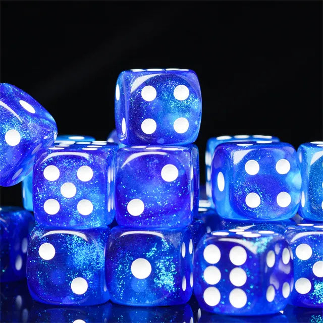 Level Up Dice | 16mm D6 Galaxy Deep Blue | 12 Dice