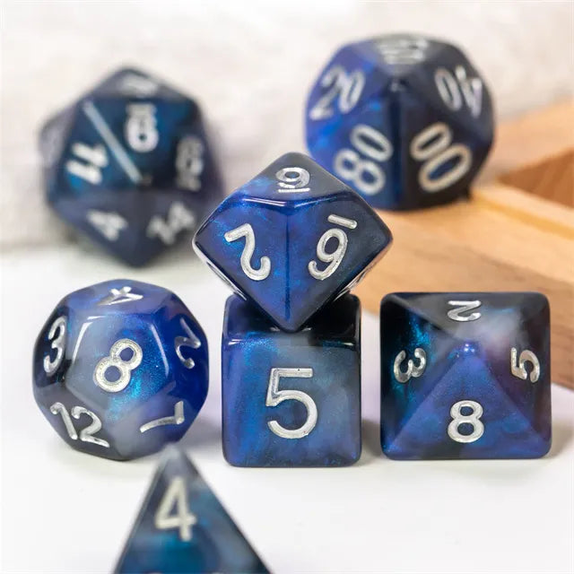 Level Up Dice | Galaxy | Silver Blue