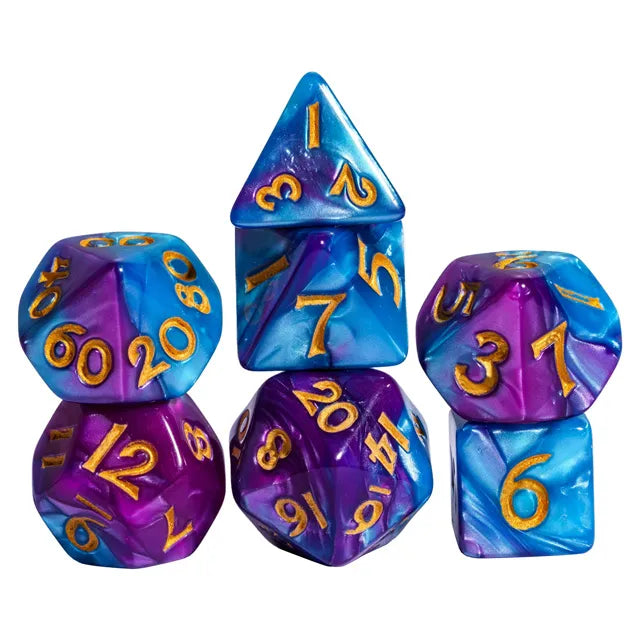 Level Up Dice | Mini RPG Dice | Blue & Purple