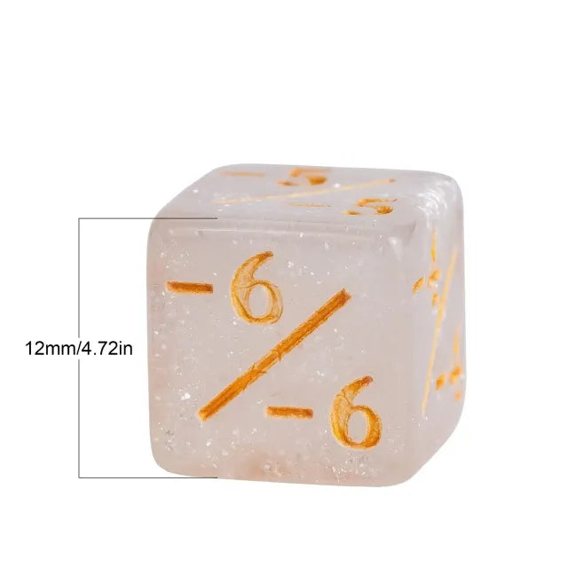 Level Up Dice | D6 12mm Negative Counters | White | 10 Dice