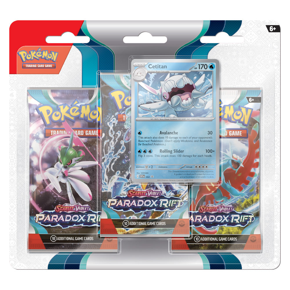 Pokémon TCG Scarlet Violet - Paradox Rift  - 3-Pack Blisters | Cetitan