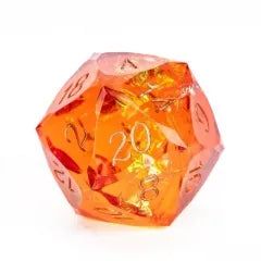 Level Up Handmade Dice | Large 30mm D20 | Ember Swirl