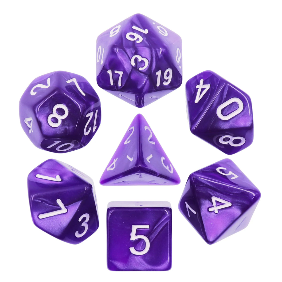 Purple pearl dice set