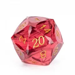 Level Up Handmade Dice | Large 30mm D20 | Red Swirl