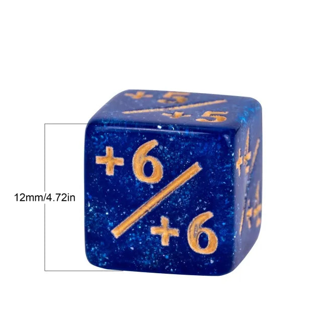 Level Up Dice | D6 12mm Positive Counters | Blue | 10 Dice