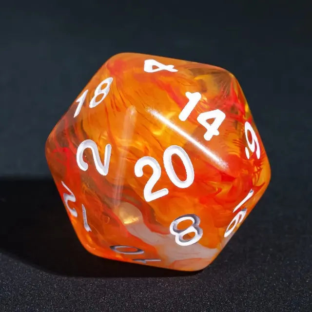 Level Up Dice | Translucent Two-Color Swirl  | (Orange/Yellow)