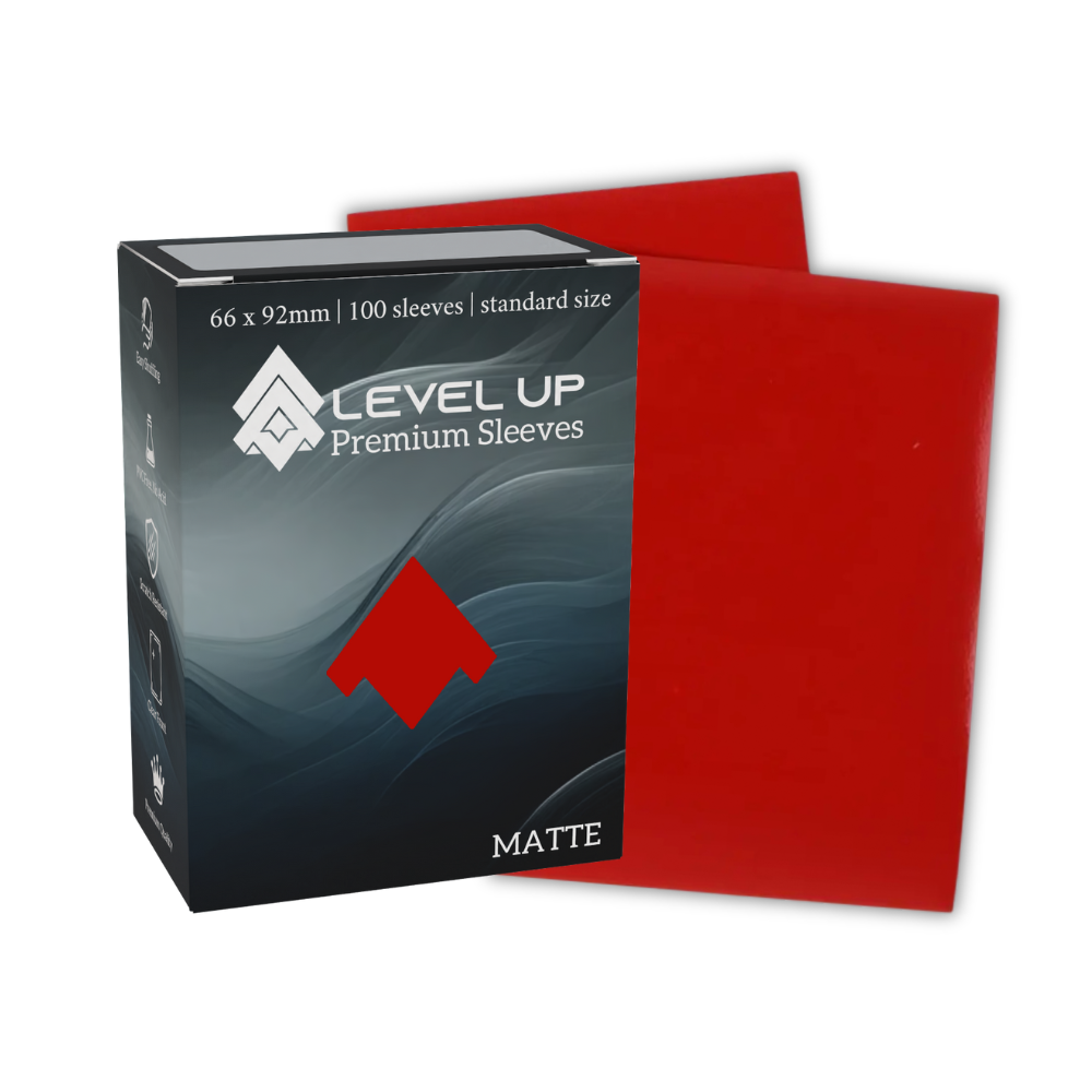 Level Up Premium Sleeves | Standard Ember Red | Matte Duo