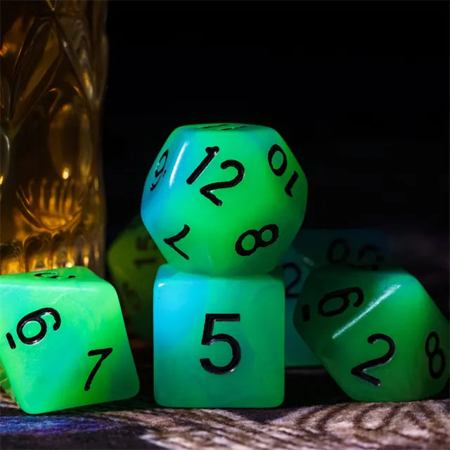 Level Up Dice | Glow in the Dark | Green Blue