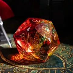 Level Up Handmade Dice | Large 30mm D20 | Ember Swirl