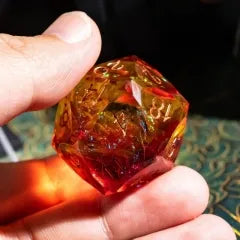 Level Up Handmade Dice | Large 30mm D20 | Ember Swirl