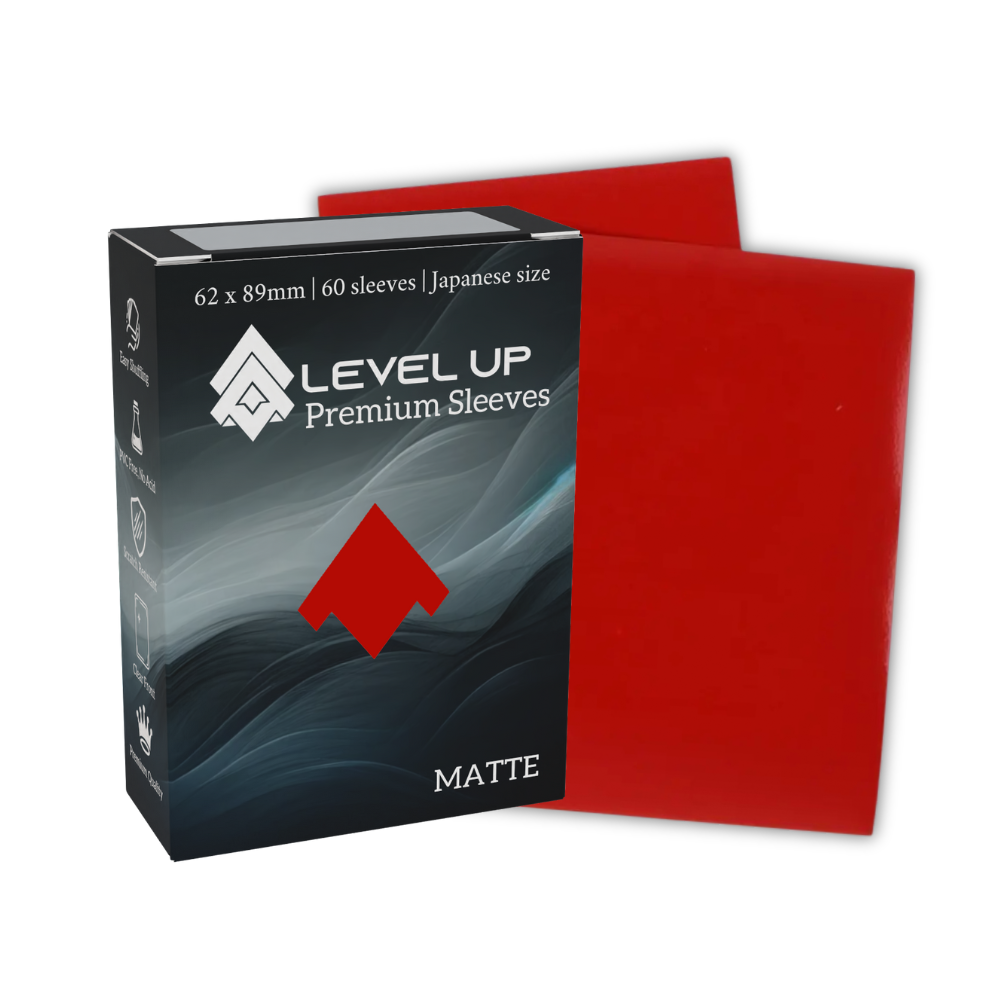 Level Up Premium Sleeves | Japanese Ember Red | Matte Duo