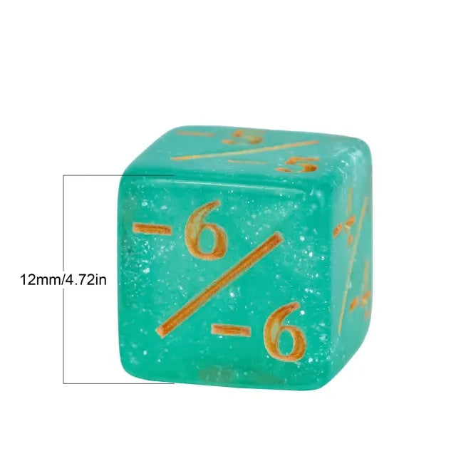 Level Up Dice | D6 12mm Negative Counters | Cyan | 10 Dice