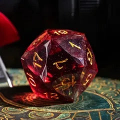Level Up Handmade Dice | Large 30mm D20 | Red Swirl
