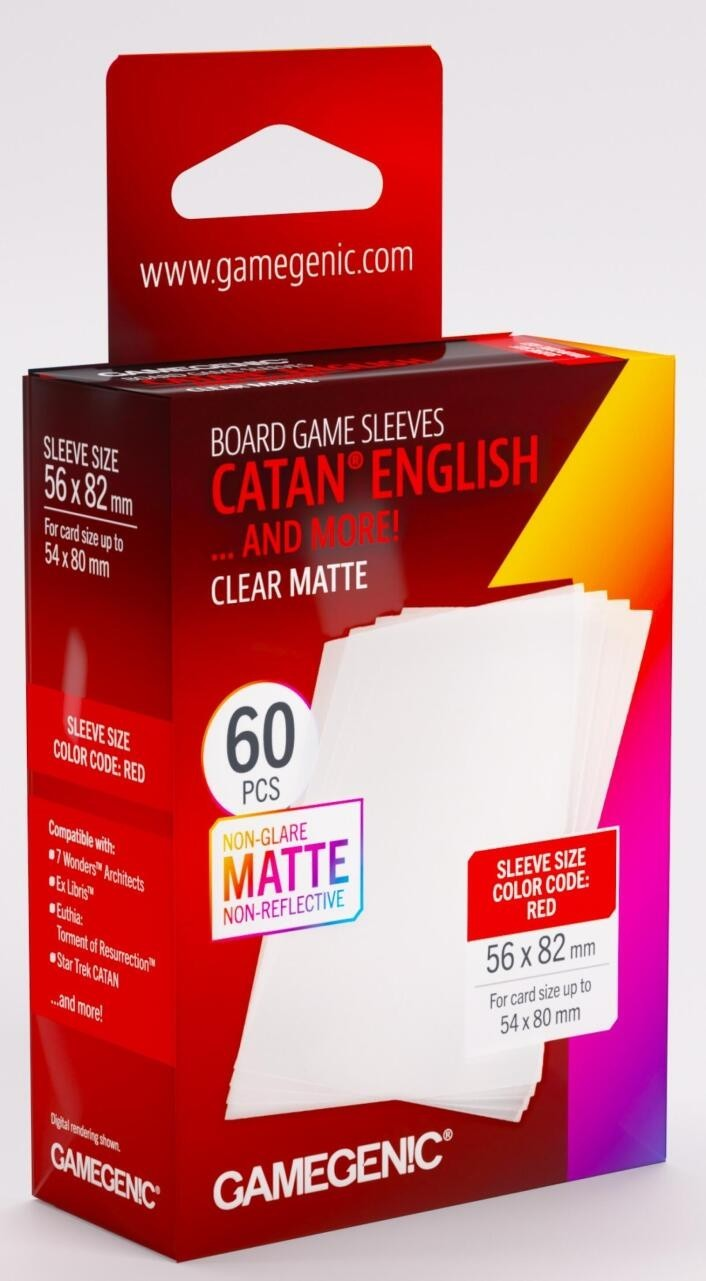 GameGenic - Board Game Sleeves: CATAN 56 x 82mm - Clear MATTE (60)