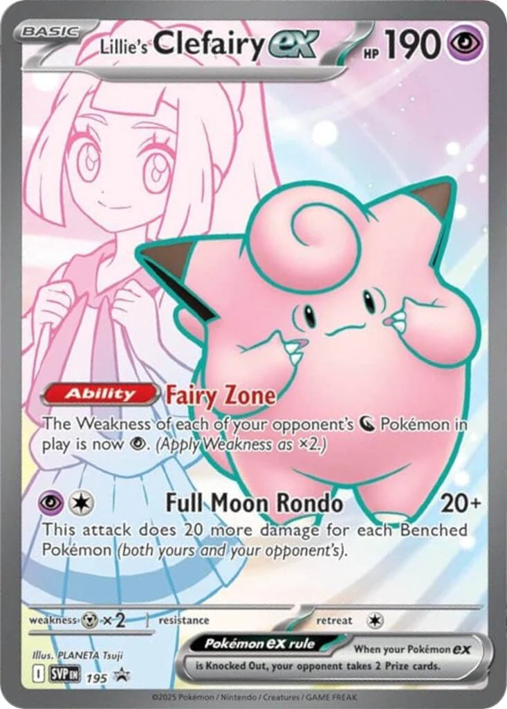 Pokemon - Lillie's Clefairy ex Promo (SVPEN195) - Sealed