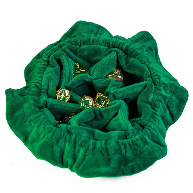 Flannel Drawstring Dice Bag | Green