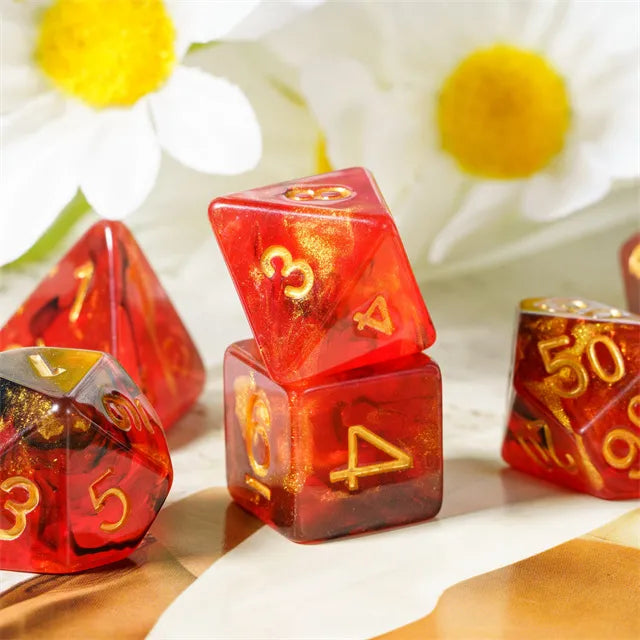 Level Up Dice | Gold Black Swirl