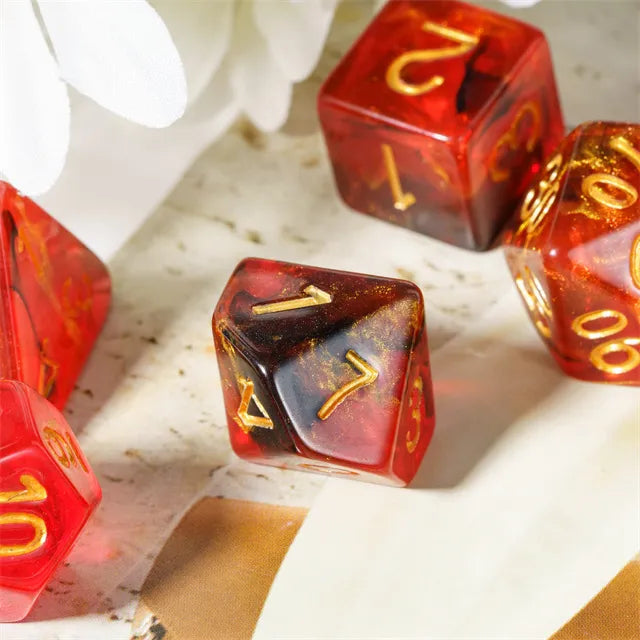 Level Up Dice | Gold Black Swirl