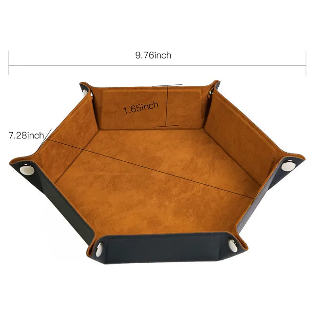 Foldable Dice Tray | Velvet | Brown