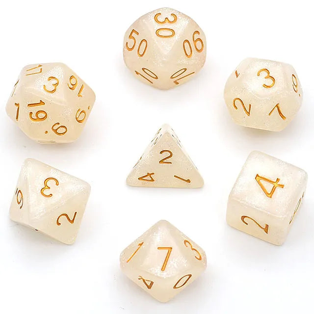 Level Up Dice | Glitter Swirl | White