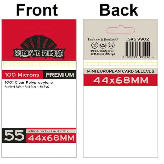 Sleeve Kings | Mini European Card Sleeves (Size 44 x 68 mm) | Premium