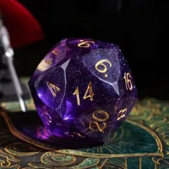 Level Up Handmade Dice | Large 30mm D20 | Purple Swirl