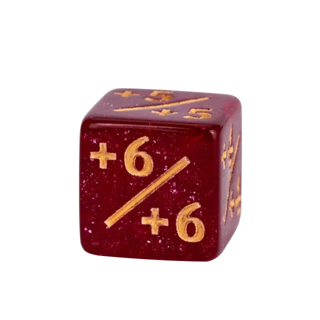 Level Up Dice | D6 12mm Positive Counters | Red | 10 Dice