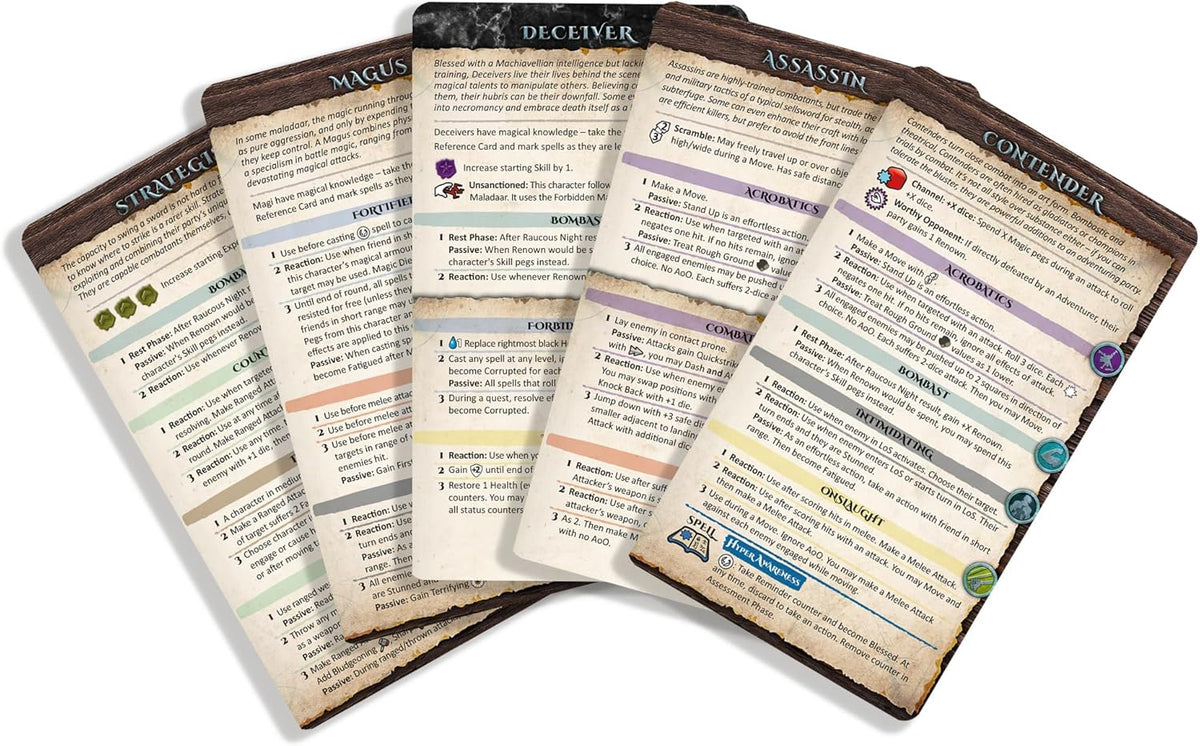 Maladum: Reference Cards