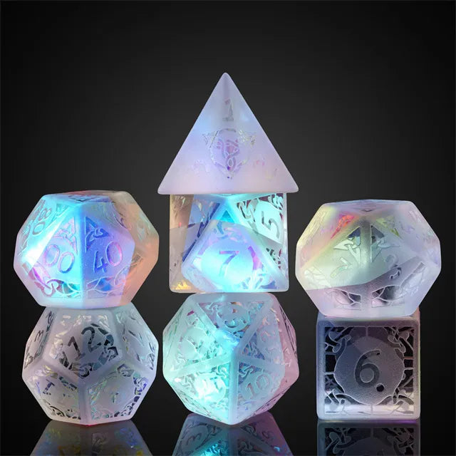 Level Up Premium Dice | Rainbow Crystal Glass | Frosted Prism
