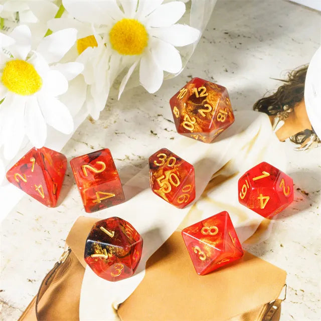 Level Up Dice | Gold Black Swirl