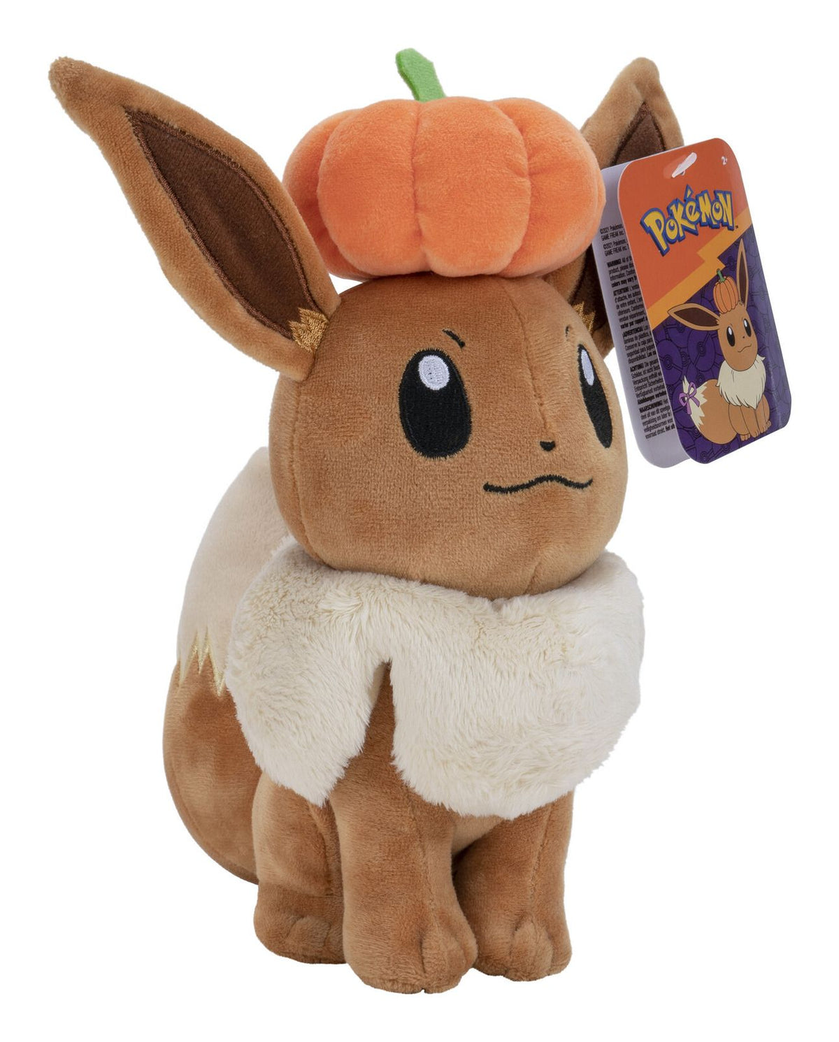 Pokemon 8in Seasonal Plush Eevee w/ Pumpkin Accy