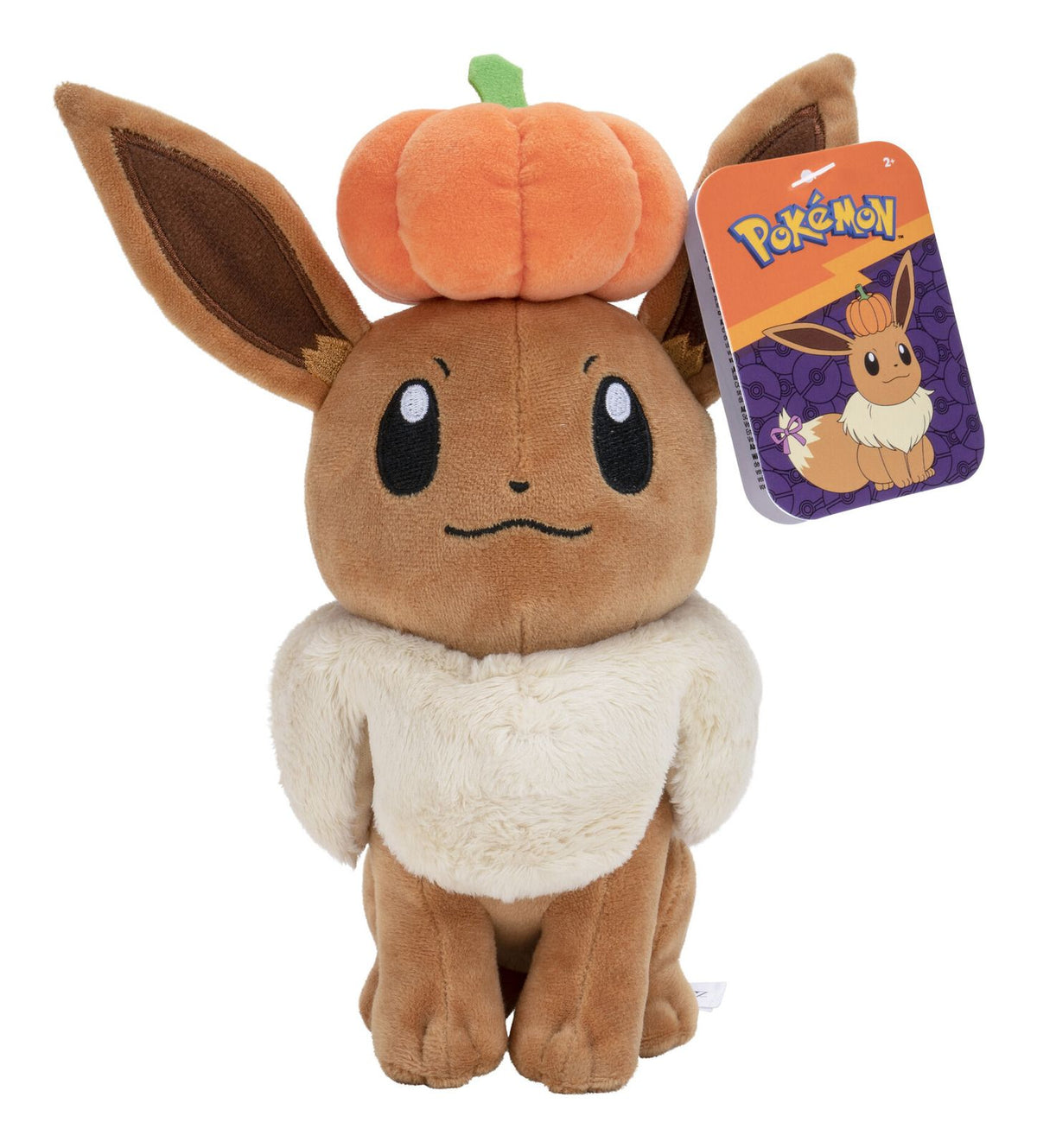 Pokemon 8in Seasonal Plush Eevee w/ Pumpkin Accy