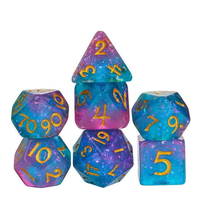 Level Up Dice | Galaxy Rounded | Purple Blue