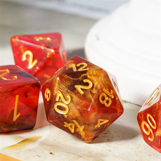 Level Up Dice | Gold Black Swirl