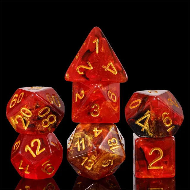 Level Up Dice | Gold Black Swirl