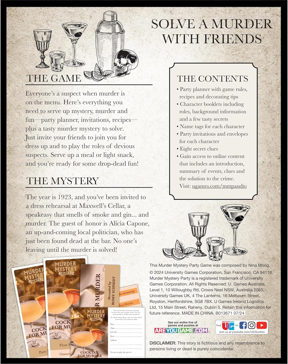 Murder Mystery Party Game - Cocktail for Murder