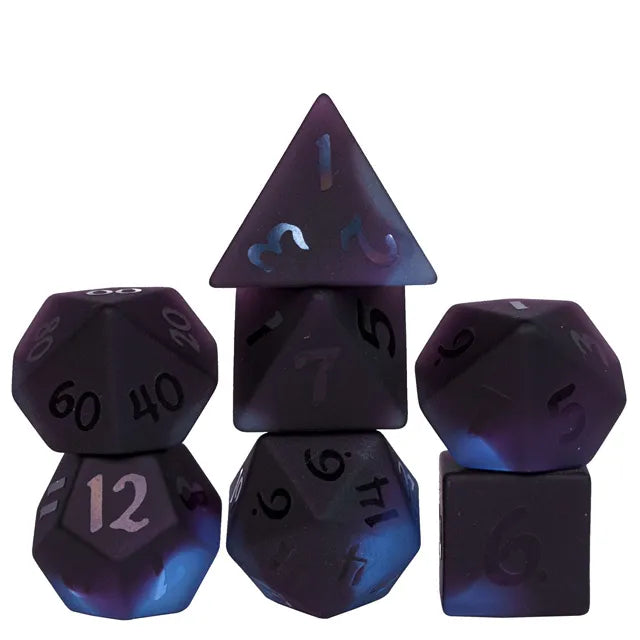 Level Up Premium Dice | Colored Glaze Glass | Purple Black