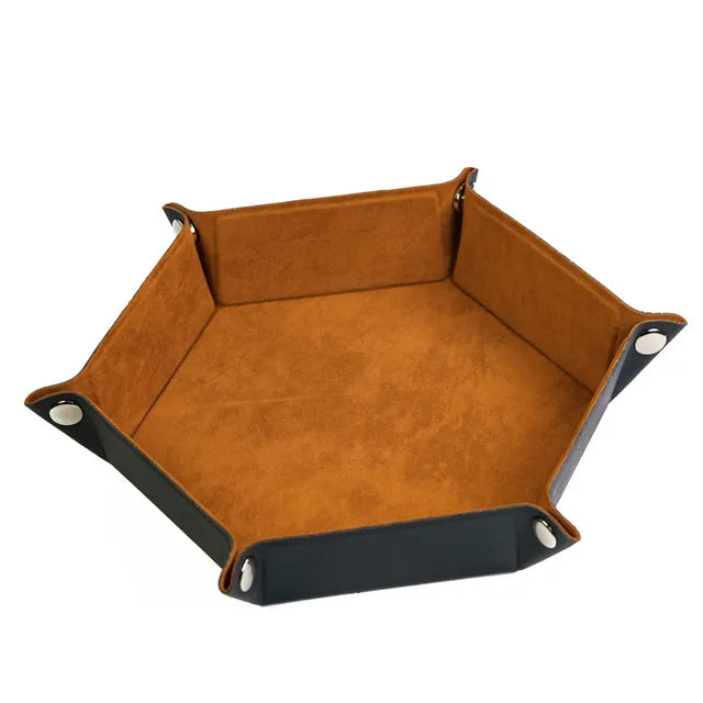 Foldable Dice Tray | Velvet | Brown