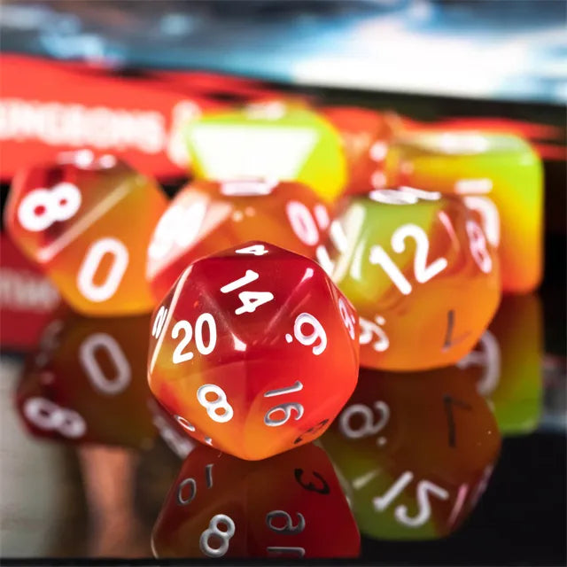 Level Up Dice | Twin Colours | Translucent Yellow Red
