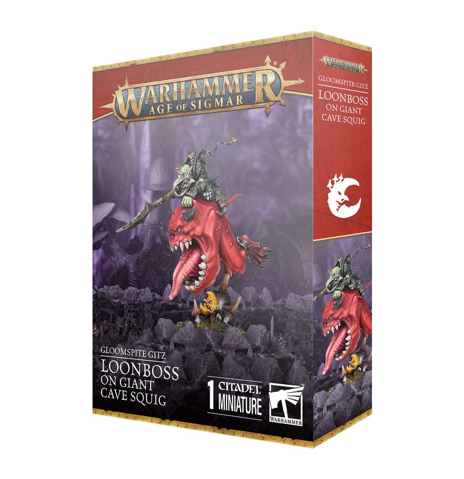 Warhammer Age Of Sigmar: Gloomspite Gitz - Loonboss on Giant Cave Squig