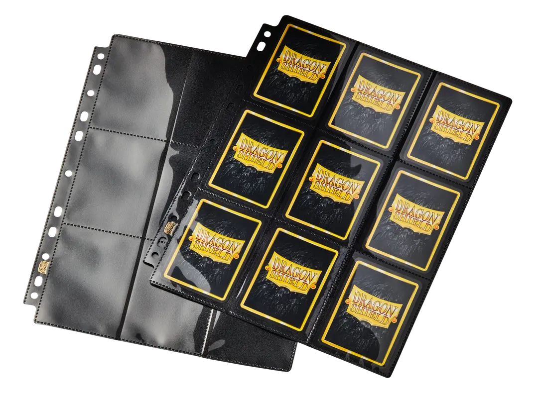 Dragon Shield Sideloading 18 Pocket Pages - BLACK (50 pages)