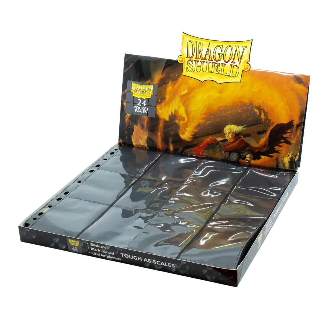 Dragon Shield Sideloading 24 Pocket Pages - BLACK (50 pages)