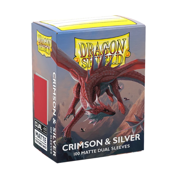 Dragon Shield Sleeves Standard: Matte Dual Crimson & Silver (100)