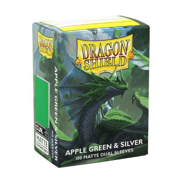 Dragon Shield Sleeves Standard: Matte Dual Apple Green & Silver (100)