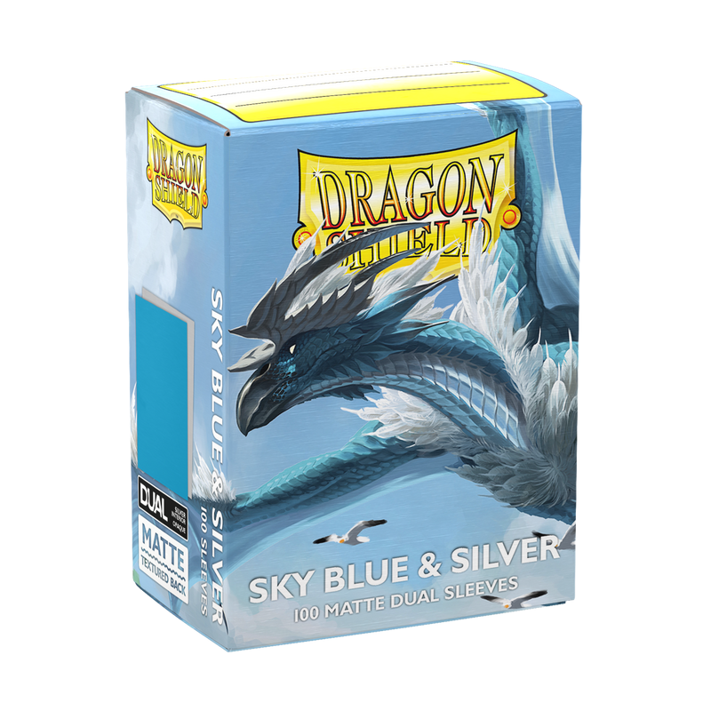 Dragon Shield Sleeves Standard: Matte Dual Sky Blue & Silver (100)