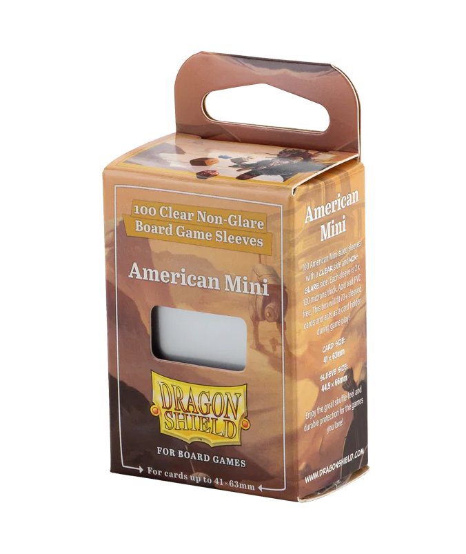 Dragon Shield Sleeves: Board Games - American Mini 41 x 63mm Clear & Non-Glare (100)