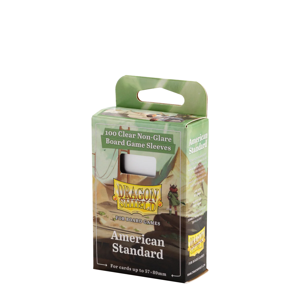 Dragon Shield Sleeves: Board Games - American Standard 57 x 89mm Clear & Non-Glare (100)